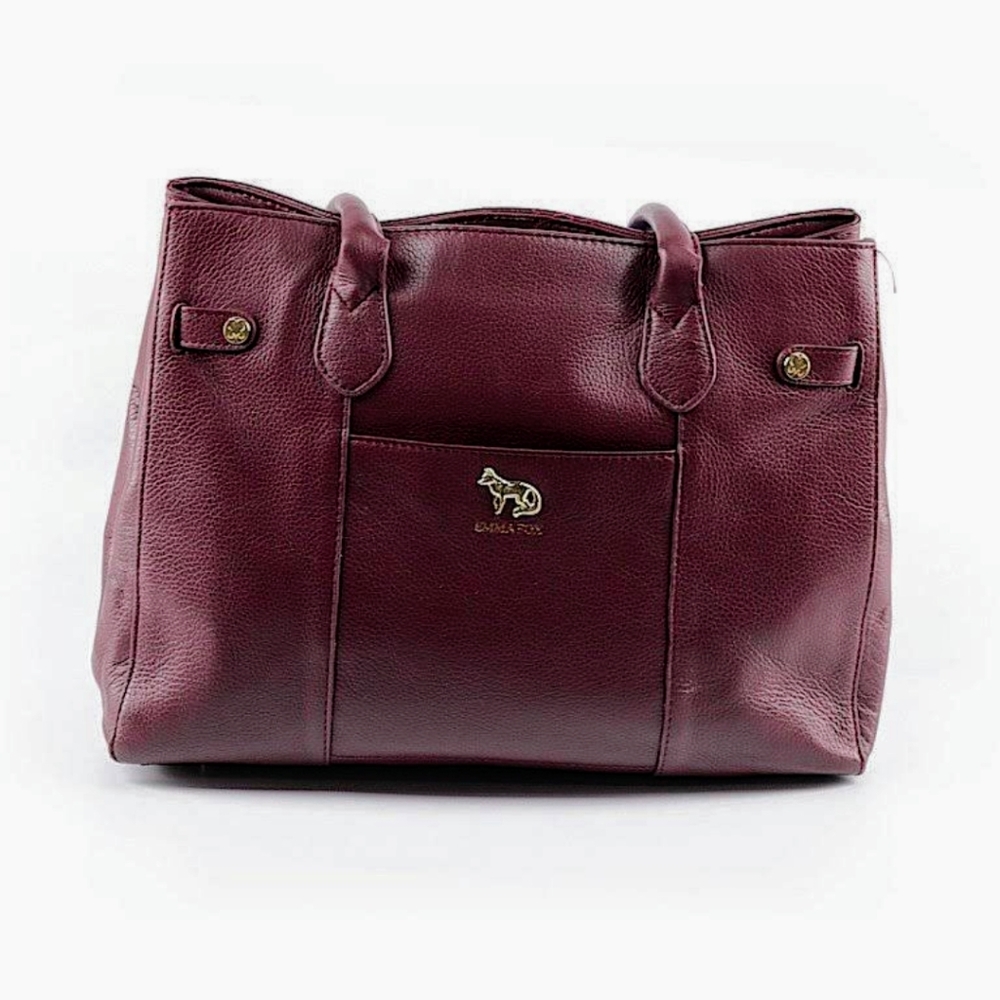 Emma Fox Leather Tote , Burgandy